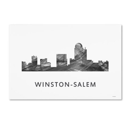 Trademark Fine Art Marlene Watson 'Winston-Salem NC Skyline WB-BW' Canvas Art, 22x32 MW0508-C2232GG